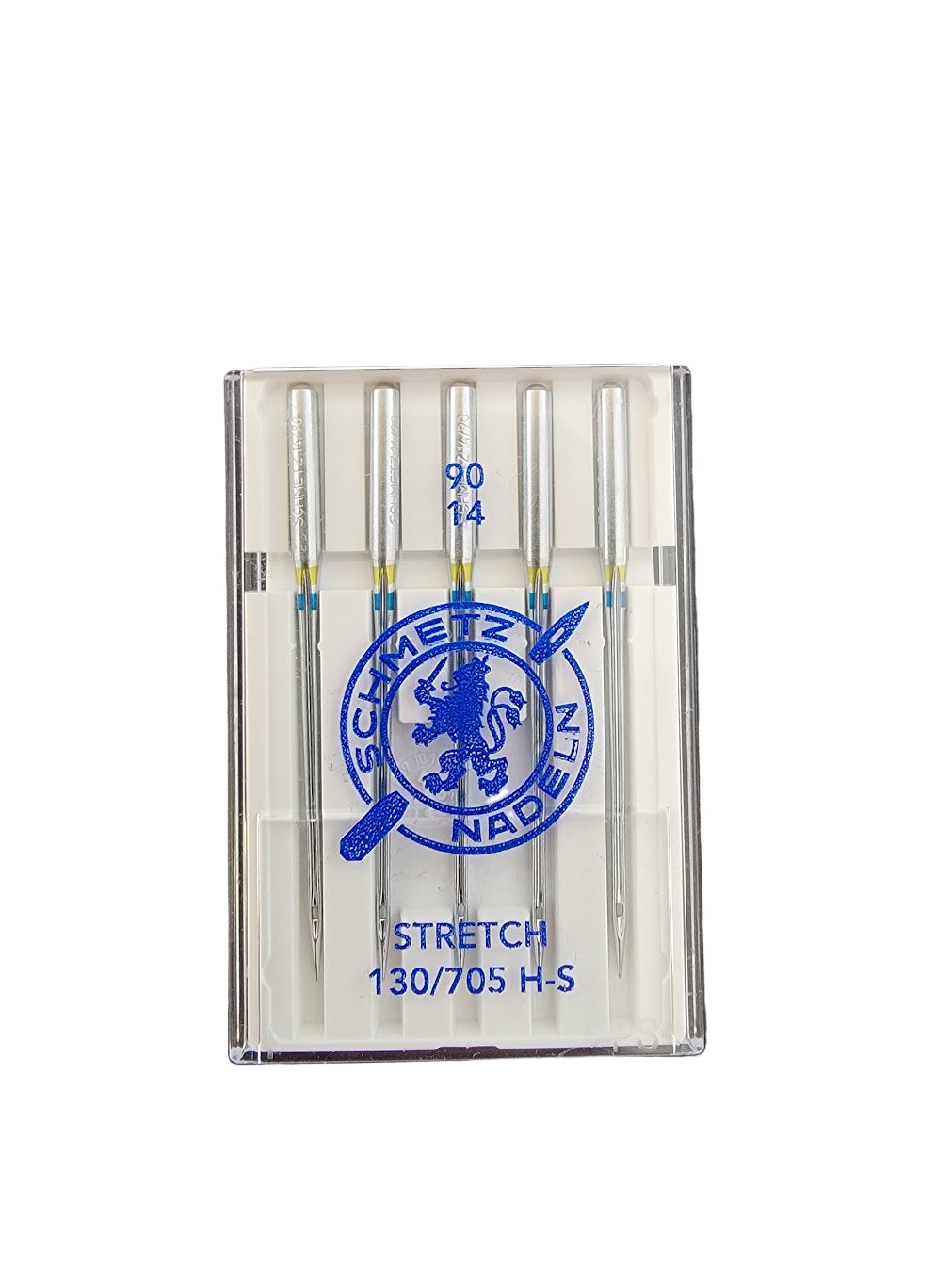 Set of Schmetz needles in a clear case on a white background