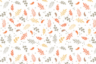 Pattern of small leaves and berries on a white background