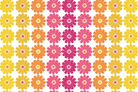 Pattern of colorful flowers in pink, yellow, and orange on a white background