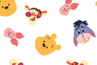 Pattern of Winnie the Pooh and friends on a white background