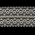 Close-up of lace trim on a dark fabric background